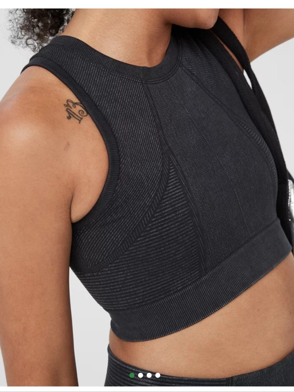 Aerie Seamless Longline Sports Bra Blue Size Small Medium Support High Neck